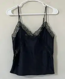 Victoria's Secret  Black Lace Adjustable Straps Camisole Tank Top Size Small