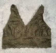 Altar'd State Forest Green Lace Bralette