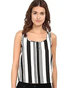 Theory Zelia black/white‎ sleeveless top