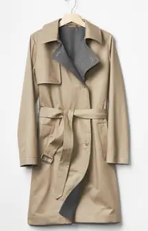 Gap Women's XXL Modern Trench Coat In Driftwood Beige Classic Lined Stretch