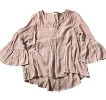 Aeropostale  long sleeve flowy crop top pink women's size medium