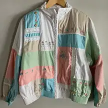 Vintage Koret Francisca Pastel Patchwork Embroidered Jacket – Floral Cottagecore