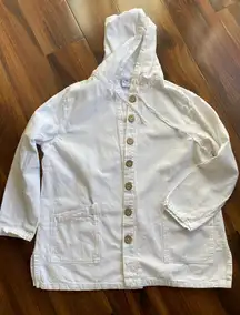 VTG Sea Breeze 100% Cotton Canvas Lightweight Hooded Button Shacket