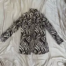 Brown Zebra Print Button Down