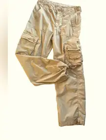AE  Real Good Parachute Baggy Jogger Sz 8  Cargo Pockets Khaki