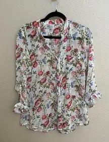 Women's Floral Blouse Size Medium