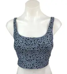 Bandier All Access Tempo Blue Cheeta Leopard Animal Print Sports Bra Crop Top XS