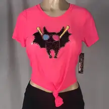 Topia Hot Pink Mesh Crop Tops Size Small New