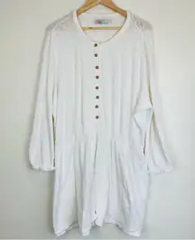 Free People Beach ribbed semi sheer long sleeve coverup mini dress. Size…