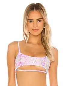 Lovers And Friends See Ya Swim Bikini Top in Psychedelic‎ Snake Sz XXS