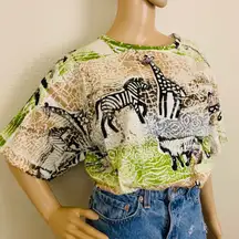 Vintage East Beach Club Safari Animal Graphic Tee