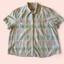 Vintage Alfred Dunner Pastel Plaid Button-Up Shirt – Size 16P