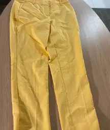 Boston Proper Yellow Pants Size 6 Cotton Polyester Blend Zip Fly Pockets Spring