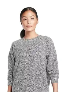 EUC ATHLETA Balance Studio Street Animal Cheetah Print Pullover Top Black White‎