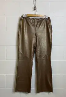 RALPH by  Metallic Brown Copper Leather Pants Size 10