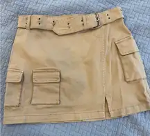 Juicy Couture | Cargo Mini Skirt with Belt | Nomad Brown |32-Large 12-14