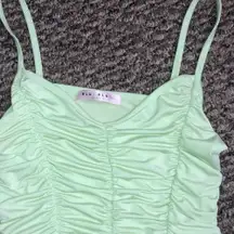 Lime Green Ruched Top