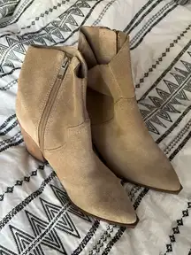 Steve Madden Beige Suede Ankle Booties
