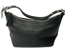 Y2K Coach Hobo Sleek #9844 Mini Demi Black Leather Baguette Hand Bag PURSE