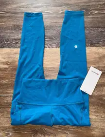 Lululemon Wunder Train With Pockets High Rise 25” Hawaiian Blue Size 6 NWT