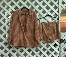 Free people stripped blazer set