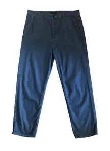 COS Women’s Relaxed Button-Fly Trouser Jean 12 Flat Front Straight Leg Indigo