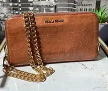 Authentic MIU MIU Crocodile Print Zippy Wallet