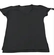 NYDJ size S short sleeve basic black tshirt with cute ties at the sleeve GUC