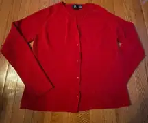 G knitwear‎ women’s red button up sweater cardigan size large work holiday warm