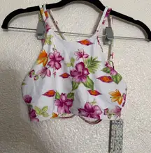 Frankies Bikinis Marley floral halter tropical bouquet bikini top NWT sizeMedium