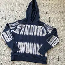 Madewell Tie Dye (re)Sourced Cotton Hoodie Sweater Navy Blue (Small) comfy gym