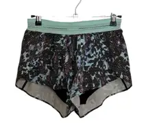 Lululemon Split Second Short Womens 2 Floral Sport Tranquil Blue Multi Tranquil