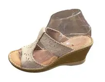 Naturalizer Shoe Rosie-Moon Stone Soft N5 Comfort  8 N Wedge Leather Embroidered
