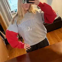 New England Patriots Custom Two-Tone Crewneck Sweatshirt