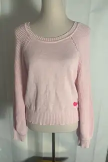 Kerri Rosenthal Pink Knit Sweater Heart Detail Size M