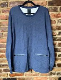 I Love Ugly Blue Oversized Pullover Terry Tunic Sweatshirt Women's Size Large