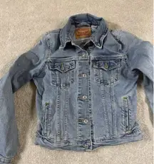 Levi's Blue Denim Trucker Jean Jacket Medium S40117 Small Wash Women's Biker EUC