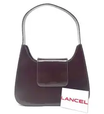 LANCEL Paris, dark burgundy structured leather purse, made in Italy