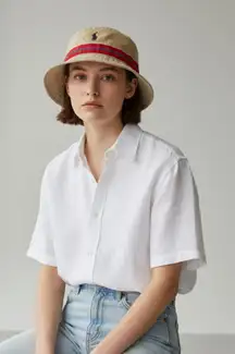 Vintage a Polo bucket hat White bucket hat unisex