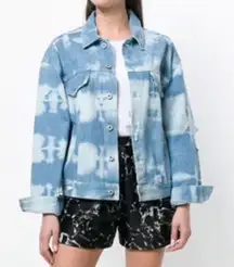 Levi's Made & Crafted Boxy Tie Dyed Denim Trucker Jacket Blue White Size‎ 0