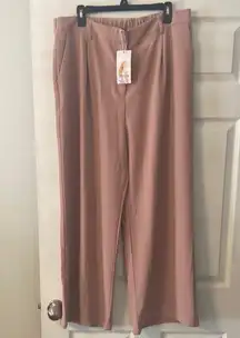 Pretty Garden Chic Stylish Pink Wide-Leg Pants size XXL brand new inseam 28”
