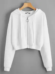 White Cropped Sweatshirt