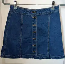 Mudd Juniors Button-Front Blue Denim Mini Skirt - Size 7