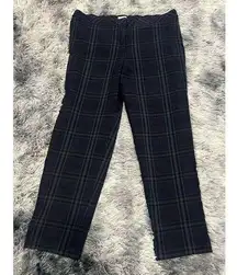 J.Jill Premium Bi-Stretch‎ Pants Size 15  Navy Green Plaid Classic