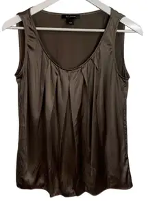 St. John Women’s Silk Sleeveless Shell Expresso Tank Cami Top W-069 Sz S