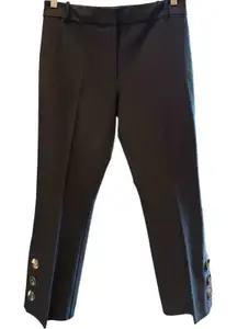NWOT Derek‎ Lam 10 Crosby Pants Women's High Rise Kick Flare Gold Tone Buttons 6