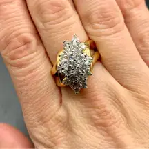 Ross Simons Cubic Zirconia Cluster Ring Gold Over Sterling Silver Size 7