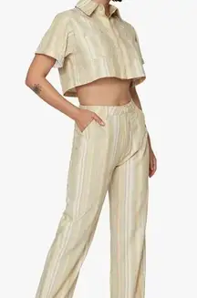 Danielle Bernstein Women's Weworewhat Stripe Crop Top Sz S Pants Sz 0 2Pc Set