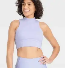 All In Motion High neck Athletic Athleisure Sports Bra tank Purple Small