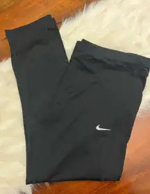 Nike Dri-Fit Crop Leggings XL Black Mesh Ventilated Pocket